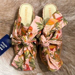 FARM RIO Womens Mango Trees Mule Sneaker With Bow EUA 7